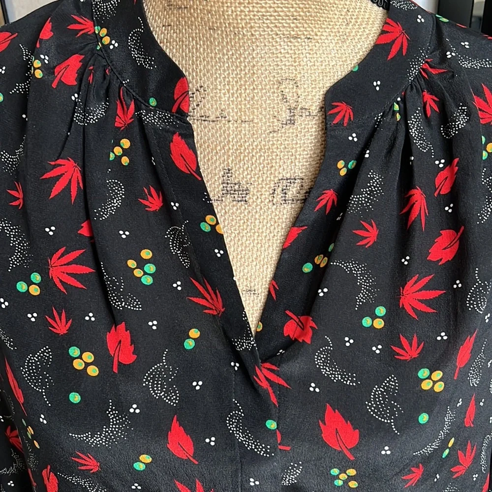 EUC Zadig & Voltaire Tender Print Long Sleeve Silk Blouse Size XS - Picture 9 of 14